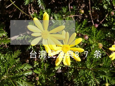 台湾民法典87条 台湾民法典87条