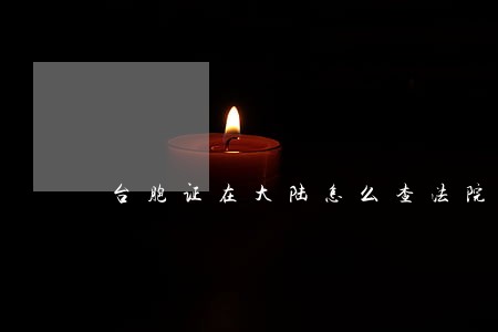 台胞证在大陆怎么查法院执行 台胞证在大陆怎么查法院执行