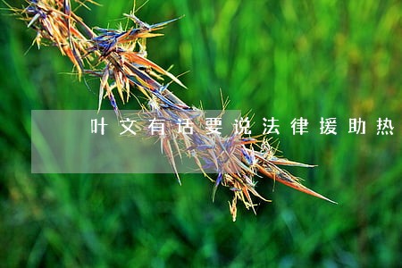 叶文有话要说法律援助热线 叶文有话要说法律援助热线