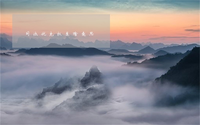 司法优先权是啥意思 司法优先权是啥意思