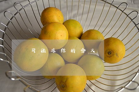司法冻结的含义 司法冻结的含义
