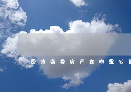 司法变卖房产在哪里公告 司法变卖房产在哪里公告