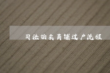 司法拍卖商铺过户流程 司法拍卖商铺过户流程