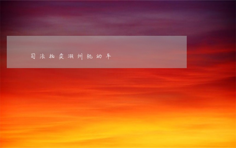 司法拍卖湖州机动车