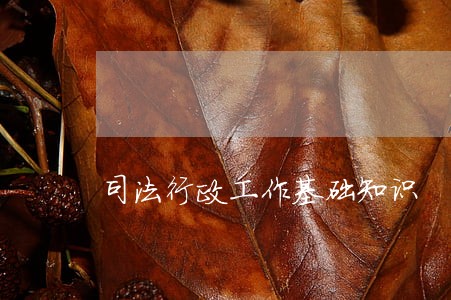 司法行政工作基础知识 司法行政工作基础知识