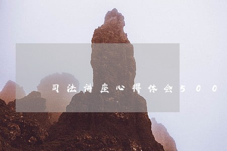 司法讲座心得体会500字 司法讲座心得体会500字