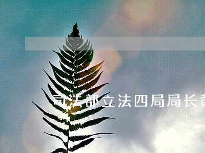 司法部立法四局局长黄祎 司法部立法四局局长黄祎
