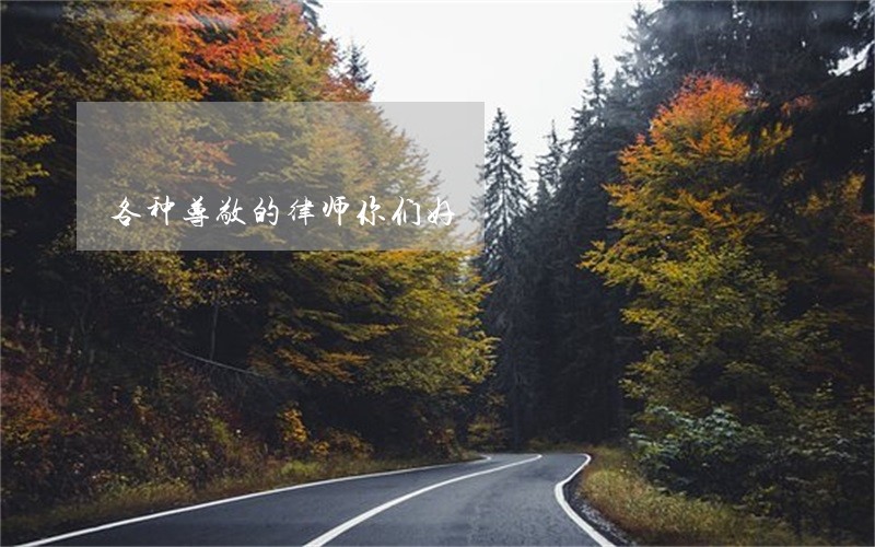 各种尊敬的律师你们好 各种尊敬的律师你们好