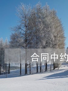 合同中约定诉讼或仲裁 合同中约定诉讼或仲裁