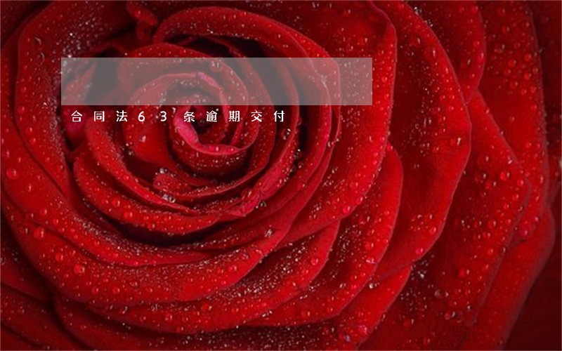 合同法63条逾期交付 合同法63条逾期交付