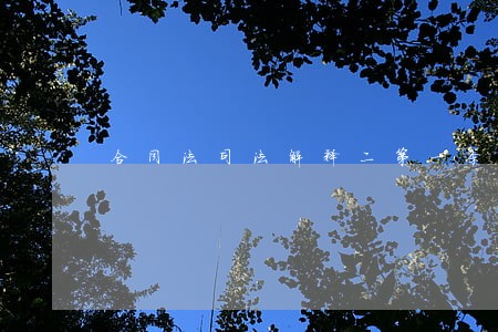 合同法司法解释二第一条释义 合同法司法解释二第一条释义