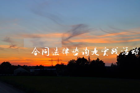 合同法律咨询是实践活动 合同法律咨询是实践活动