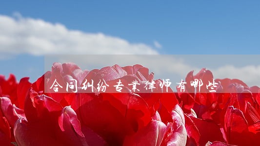 合同纠纷专业律师有哪些 合同纠纷专业律师有哪些
