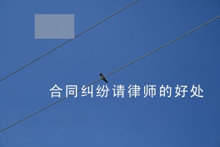 合同纠纷请律师的好处 合同纠纷请律师的好处