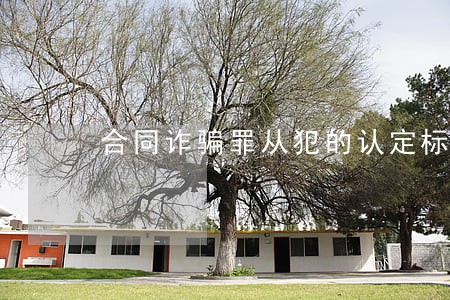 合同诈骗罪从犯的认定标准 合同诈骗罪从犯的认定标准