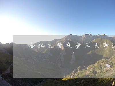 合肥交警夜查三大车违法交通行为 合肥交警夜查三大车违法交通行为