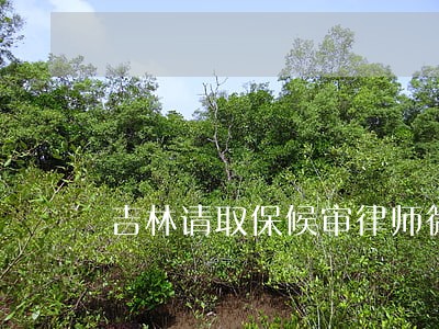 吉林请取保候审律师微信咨询