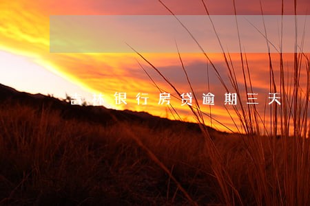 吉林银行房贷逾期三天 吉林银行房贷逾期三天