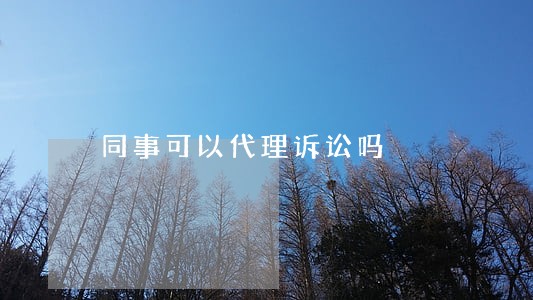 同事可以代理诉讼吗