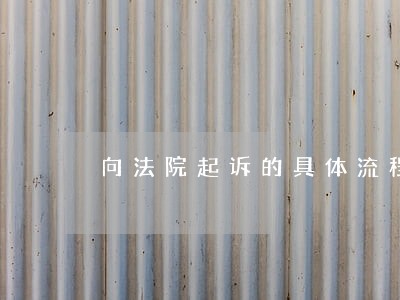向法院起诉的具体流程是什么 向法院起诉的具体流程是什么