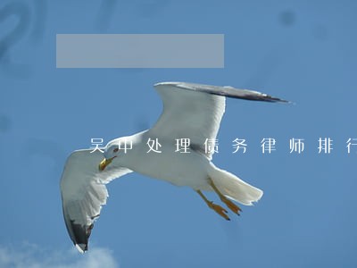 吴中处理债务律师排行 吴中处理债务律师排行