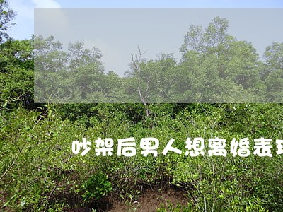 吵架后男人想离婚表现 吵架后男人想离婚表现