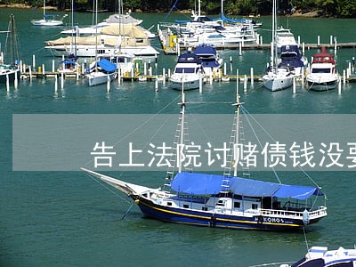 告上法院讨赌债钱没要回反被罚 告上法院讨赌债钱没要回反被罚