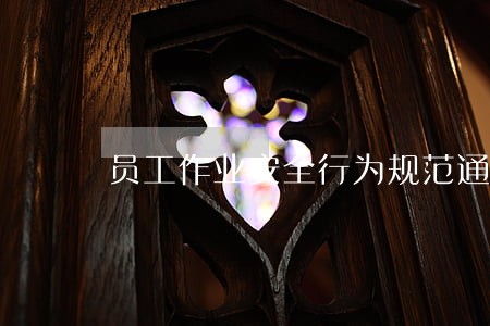 员工作业安全行为规范通用版 员工作业安全行为规范通用版
