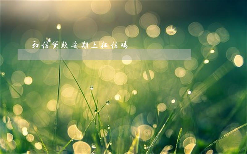 和信贷款逾期上征信吗 和信贷款逾期上征信吗