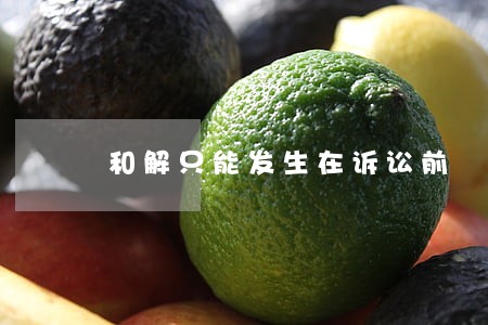 和解只能发生在诉讼前 和解只能发生在诉讼前