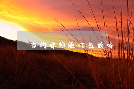 咨询律师能打电话吗 咨询律师能打电话吗