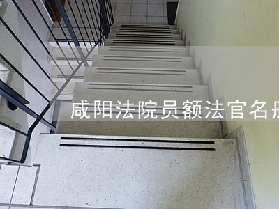 咸阳法院员额法官名册 咸阳法院员额法官名册