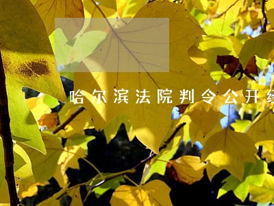 哈尔滨法院判令公开经适房成本