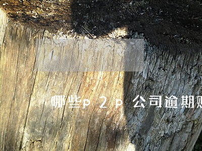 哪些p2p公司逾期赔付 哪些p2p公司逾期赔付