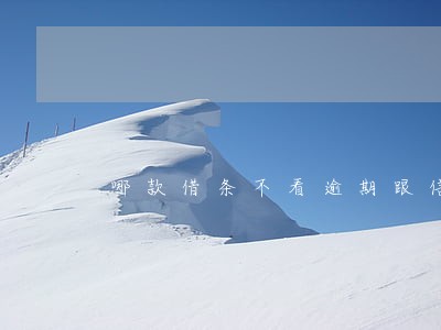 哪款借条不看逾期跟信用分