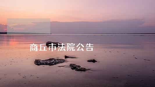 商丘市法院公告 商丘市法院公告