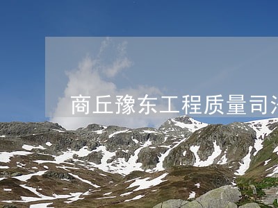 商丘豫东工程质量司法鉴