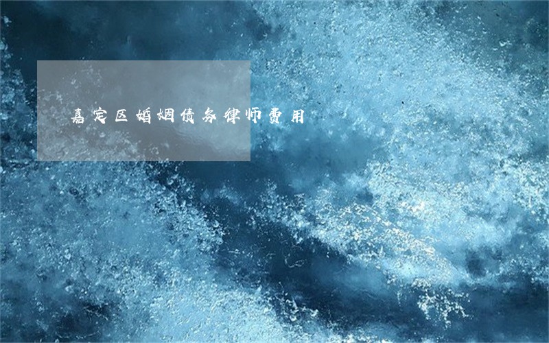 嘉定区婚姻债务律师费用 嘉定区婚姻债务律师费用