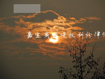 嘉定商标侵权纠纷律师 嘉定商标侵权纠纷律师