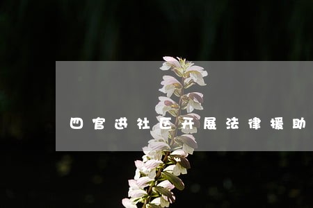 四官进社区开展法律援助 四官进社区开展法律援助