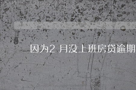 因为2月没上班房贷逾期