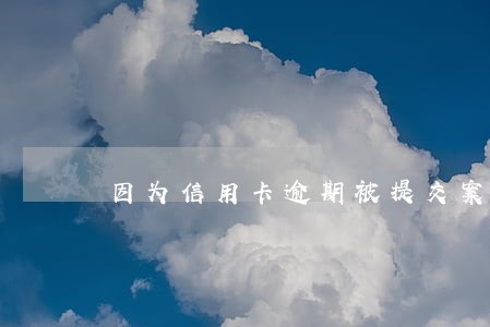 因为信用卡逾期被提交案件 因为信用卡逾期被提交案件
