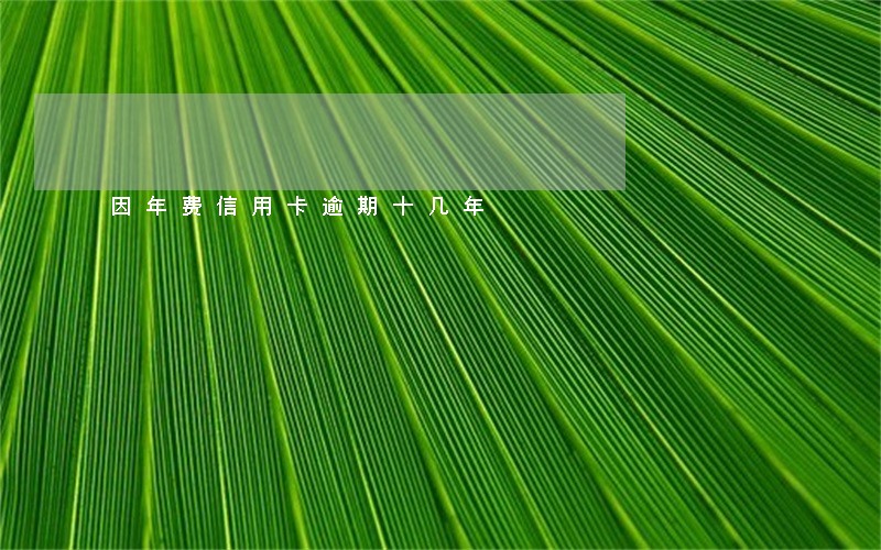 因年费信用卡逾期十几年 因年费信用卡逾期十几年