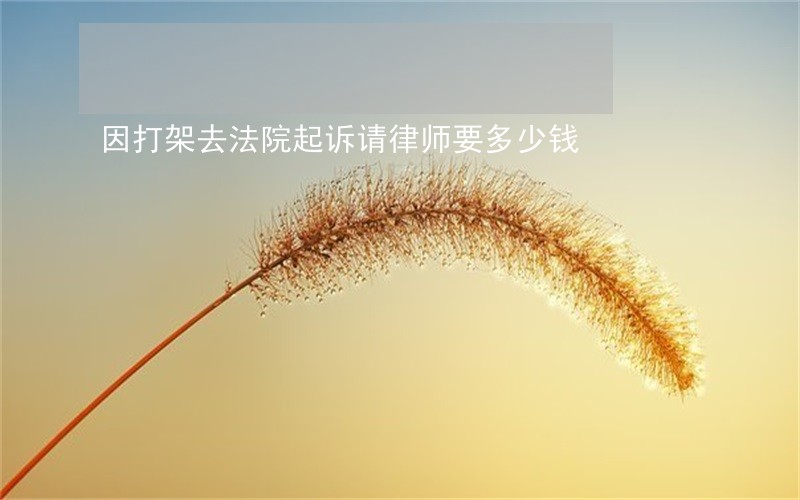 因打架去法院起诉请律师要多少钱 因打架去法院起诉请律师要多少钱