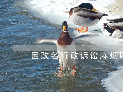 因改名行政诉讼麻烦吗 因改名行政诉讼麻烦吗