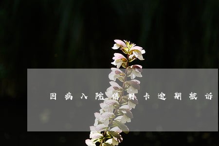 因病入院信用卡逾期被诉讼 因病入院信用卡逾期被诉讼