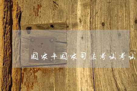 国家年国家司法考试考试