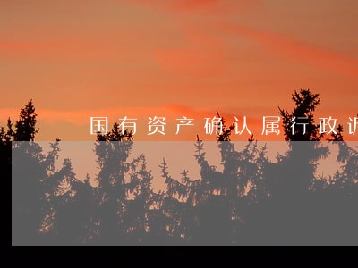 国有资产确认属行政诉讼法 国有资产确认属行政诉讼法