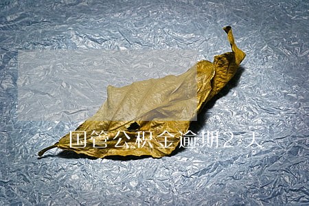 国管公积金逾期2天 国管公积金逾期2天