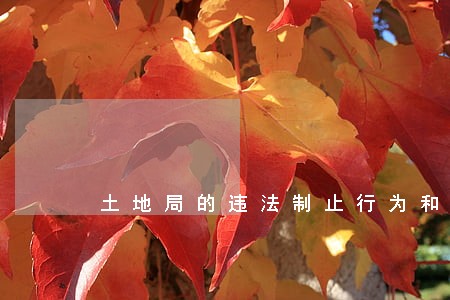 土地局的违法制止行为和拆除行为 土地局的违法制止行为和拆除行为
